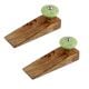 2 Pieces Green Wheel Flower Ceramic Wooden Door Stopper